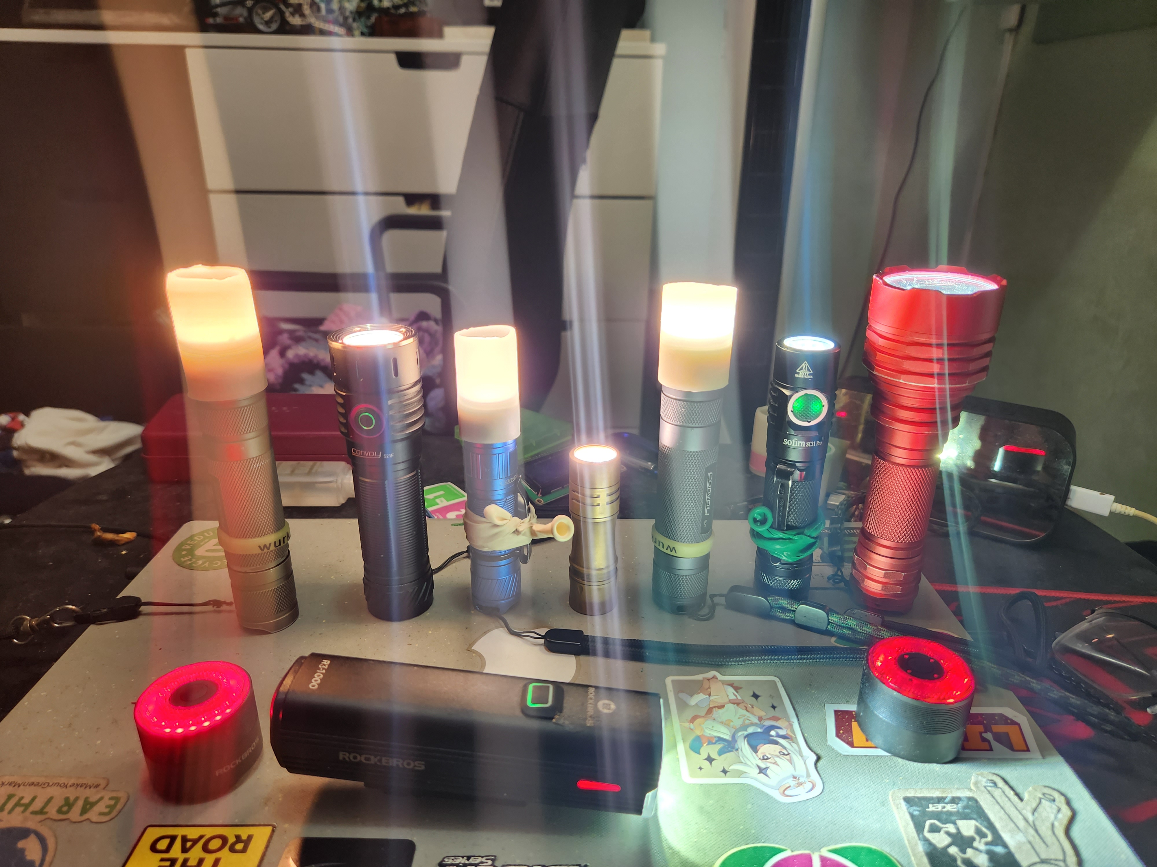 Group of flashlights